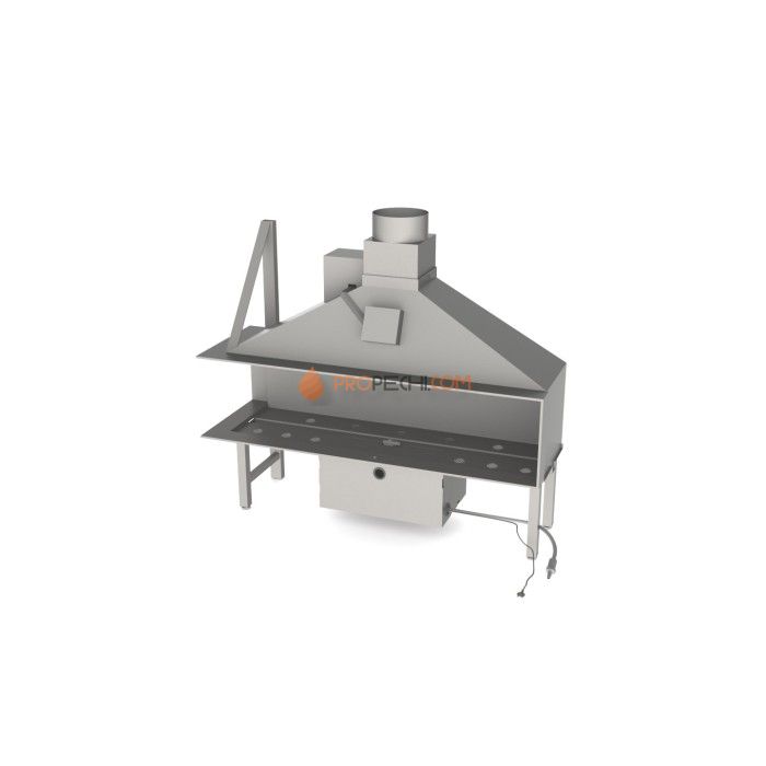 Газовая топка Vero Design Nippon Угловой левый (1750x400 мм) D300 мм, горелка Line burner