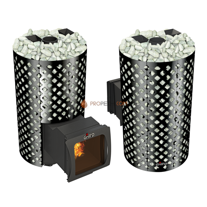 Дровяная банная печь Grill’D Violet World Romb Long Window Max Pro