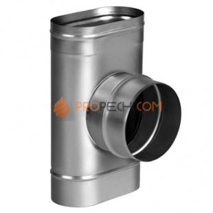 ТРОЙНИК 90° 120X240 С ПАТРУБКОМ КРУГЛОГО СЕЧЕНИЯ D200, AISI 321